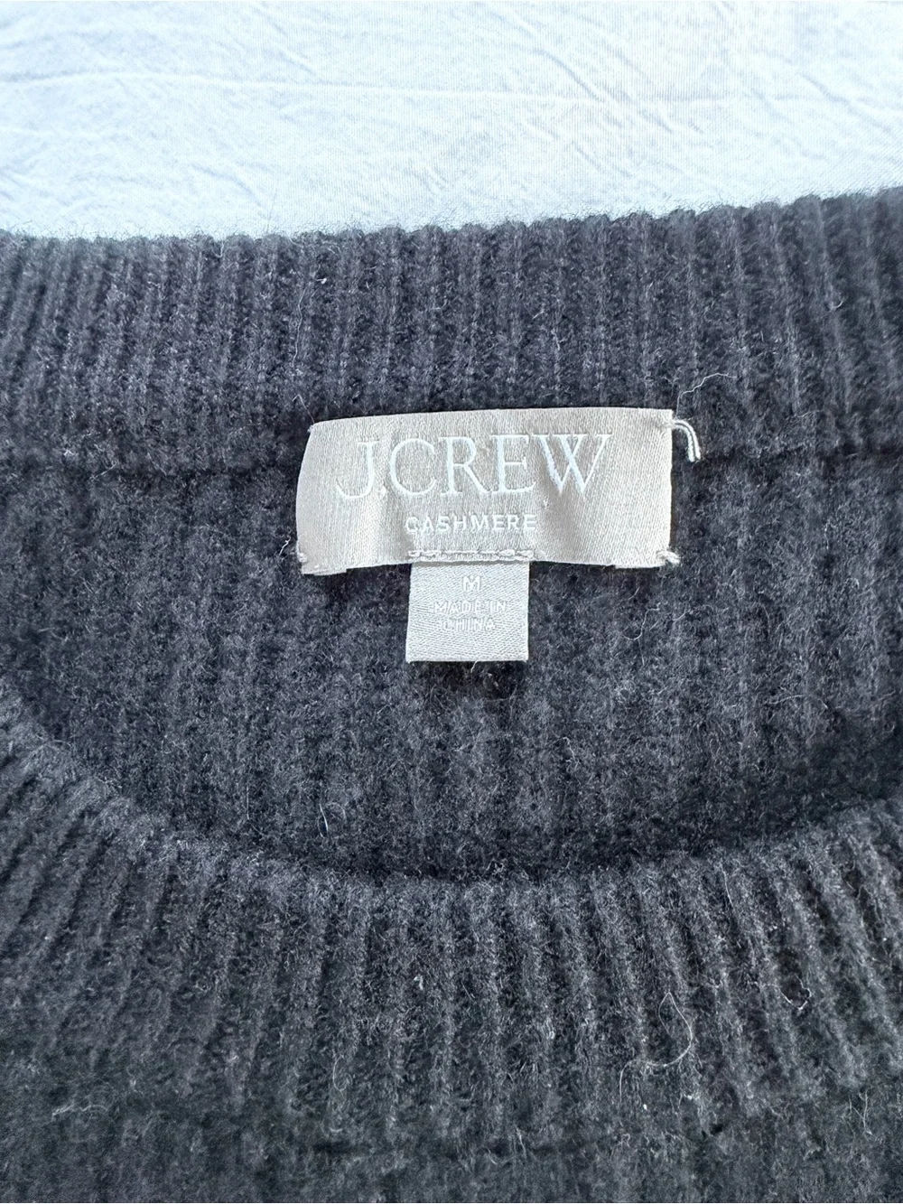 J.Crew Women’s Cashmere Black Ribbed Crewneck Sweater